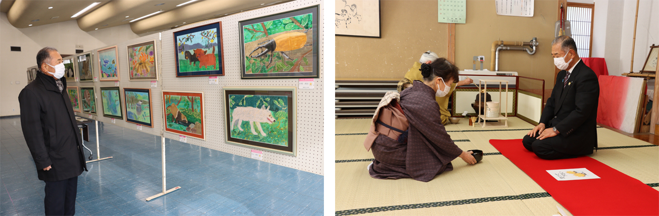 絵画や茶道に触れる