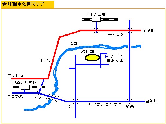 岩井親水公園の地図画像です。